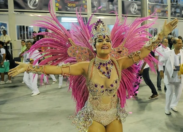 Ρίο Ντε Τζανέιρο Φεβρουαρίου 2015 Σχολεία Samba Παρέλαση Κατά Διάρκεια — Φωτογραφία Αρχείου