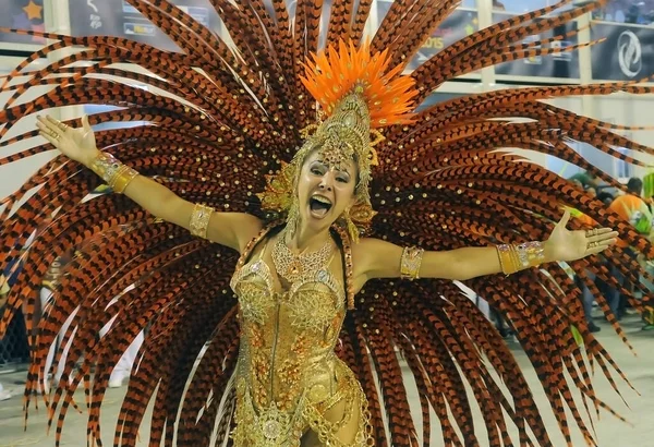 Rio Janeiro Února2015 Samba Školy Průvod Během Karnevalu Rio Janeiro — Stock fotografie