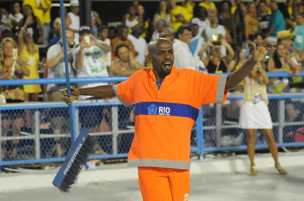 Rio Janeiro Února2017 Průvod Škol Samba Během Karnevalu Rio Janeiro — Stock fotografie