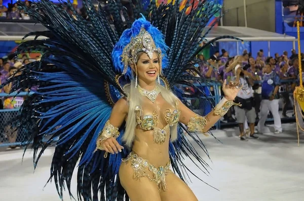 Rio Janeiro Lutego 2016 Parada Szkół Samba Podczas Karnawału Rio — Zdjęcie stockowe