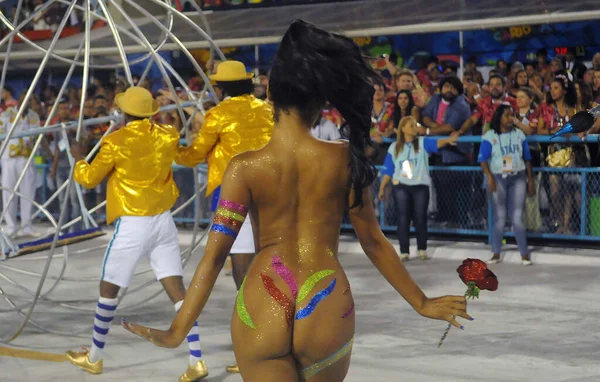 Rio Janeiro Febbraio 2016 Sfilata Delle Scuole Samba Durante Carnevale — Foto Stock