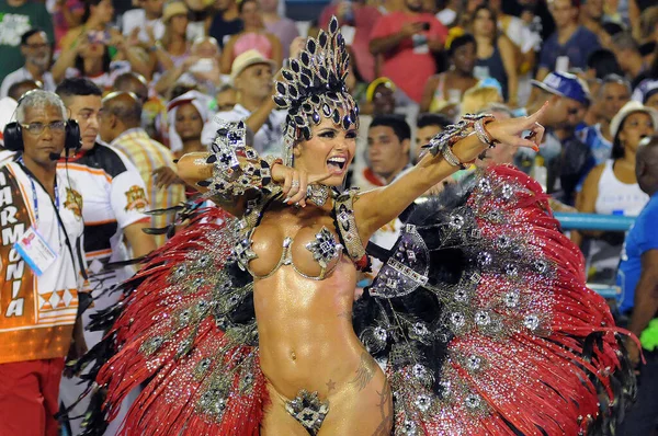 Rio Janeiro Fevereiro 2016 Desfile Das Escolas Samba Durante Carnaval — Fotografia de Stock