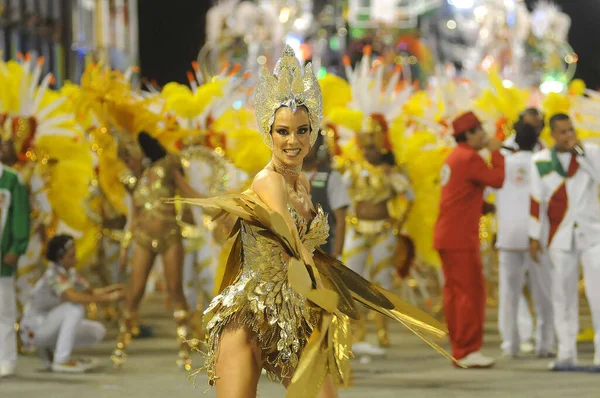 Rio Janeiro Února2012 Průvod Škol Samba Během Karnevalu Rio Janeiro — Stock fotografie