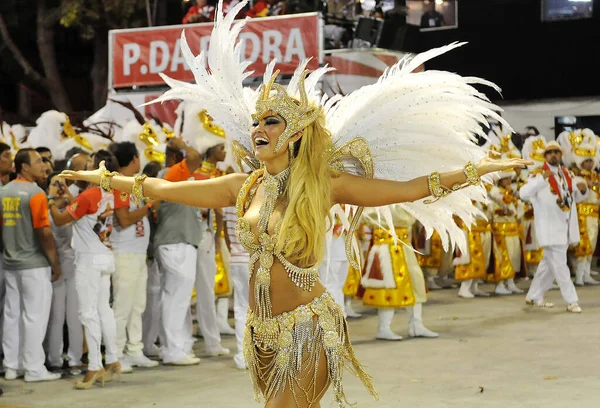 Rio Janeiro Února2012 Průvod Škol Samba Během Karnevalu Rio Janeiro — Stock fotografie