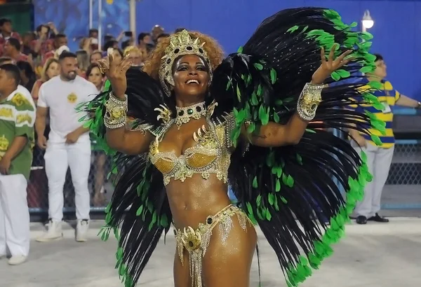 Rio Janeiro Lutego 2016 Samba Schools Parade Podczas Karnawału Rio — Zdjęcie stockowe