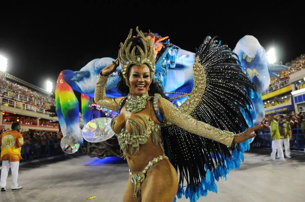 Rio Janeiro Března2014 Samba Školy Průvod Během Karnevalu Rio Janeiro — Stock fotografie