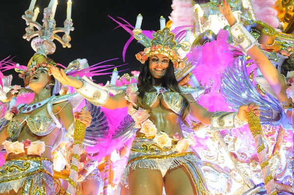 Rio Janeiro Března2014 Samba Školy Průvod Během Karnevalu Rio Janeiro — Stock fotografie