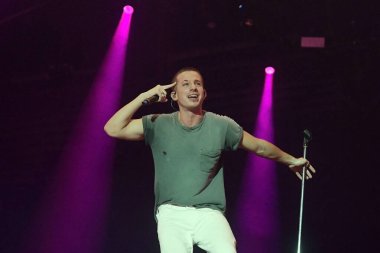 Rio de Janeiro, Brezilya, 5 Ekim 2019. Şarkıcı Charlie Puth Rio de Janeiro şehrindeki Rock 'ta sergilediği gösteri sırasında.