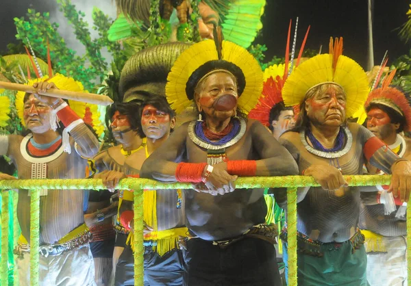 Rio Janeiro Février 2017 Cacique Raoni Metuktire Ethnie Caiapo Avec — Photo