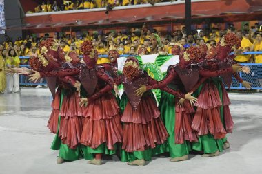 Rio de Janeiro, Brezilya, 21 Mart 2020. Samba Okulu Imperio Serrano Geçidi, Rio de Janeiro 'daki Sambodromo Karnavalı sırasında.