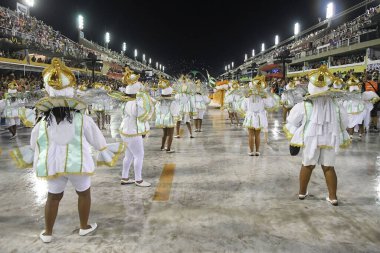 Rio de Janeiro, Brezilya, 21 Mart 2020. Samba Okulu Imperio Serrano Geçidi, Rio de Janeiro 'daki Sambodromo Karnavalı sırasında.