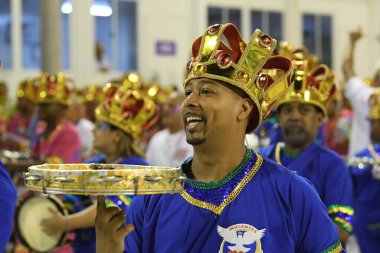 Rio de Janeiro, 29 Şubat 2020. Samba okulu Mangueira 'nın geçit töreni, Rio de Janeiro' daki karnavalda, dünyanın en büyük karnavalında, Rio de Janeiro şehrinde,.