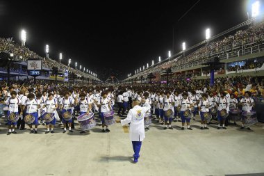 Rio de Janeiro, Brezilya, 22 Mart 2020.Samba Okul Paraiso do Tuiuti, Rio de Janeiro 'daki Sambodromo Karnavalı sırasında.