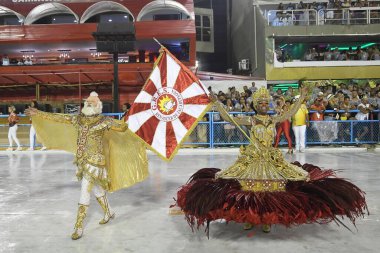 Rio de Janeiro, Brezilya, 21 Mart 2020. Samba Okulu Renascer de Jacarepagu geçit töreni, Rio de Janeiro 'daki Sambodromo Karnavalı sırasında.