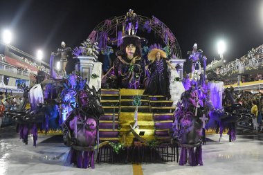 Rio de Janeiro, Brezilya, 21 Mart 2020. Samba Okulu Renascer de Jacarepagua geçit töreni, Rio de Janeiro 'daki Sambodromo karnavalında gerçekleşti..