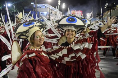 Rio de Janeiro, Brezilya, 21 Mart 2020. Samba Okulu Renascer de Jacarepagua geçit töreni, Rio de Janeiro 'daki Sambodromo karnavalında gerçekleşti..