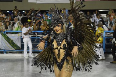 Rio de Janeiro, Brezilya, 21 Mart 2020. Samba Okulu Renascer de Jacarepagua geçit töreni, Rio de Janeiro 'daki Sambodromo karnavalında gerçekleşti..
