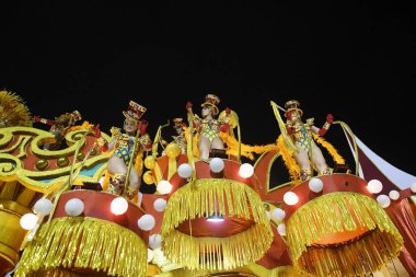 Rio de Janeiro, 29 Şubat 2020. Samba Okulu Akademisyenleri do Salgueiro 'nun geçit töreni, Rio de Janeiro' daki karnavalda, dünyanın en büyük karnavalında, Rio de Janeiro şehrinde,.