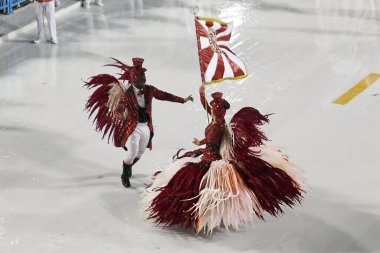 Rio de Janeiro, 29 Şubat 2020. Samba Okulu Akademisyenleri do Salgueiro 'nun geçit töreni, Rio de Janeiro' daki karnavalda, dünyanın en büyük karnavalında, Rio de Janeiro şehrinde,.