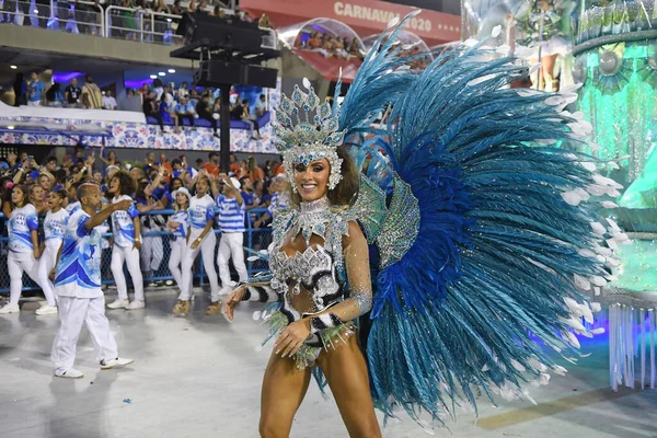 Río Janeiro Febrero 2020 Desfile Escuela Samba Beija Flor Durante — Foto de Stock
