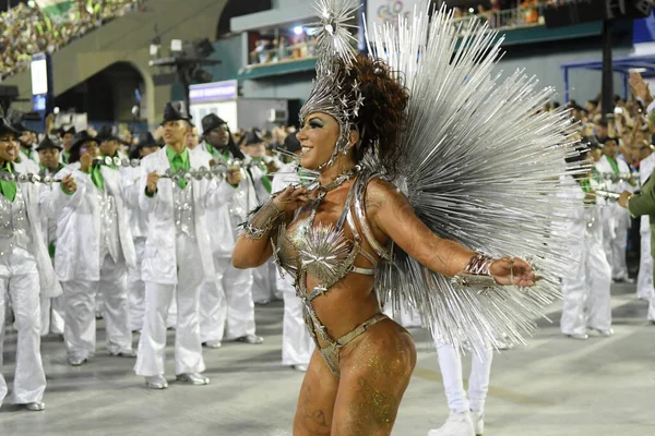 Rio Janeiro Února2020 Přehlídka Škol Samba Během Karnevalu Rio Janeiro — Stock fotografie