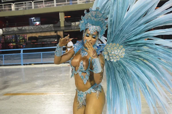 Rio Janeiro Února2020 Přehlídka Škol Samba Během Karnevalu Rio Janeiro — Stock fotografie