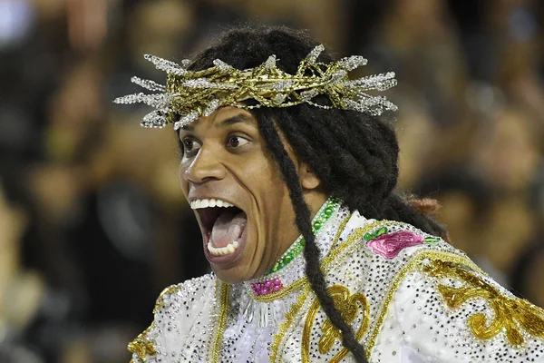 Rio Janeiro Fevereiro 2020 Desfile Escola Samba Mangueira Durante Carnaval — Fotografia de Stock