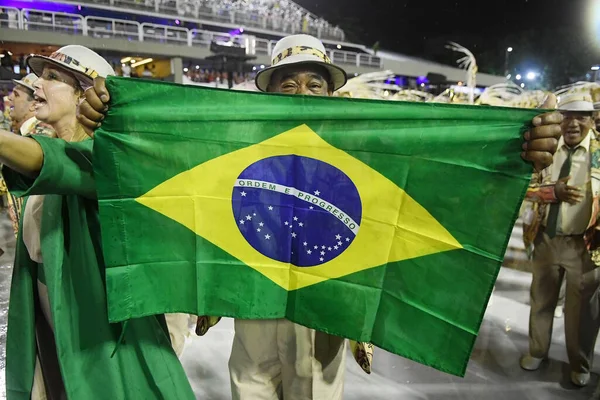 Rio Janeiro Fevereiro 2020 Desfile Escola Samba Mangueira Durante Carnaval — Fotografia de Stock