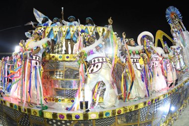 Rio de Janeiro, Brezilya, 21 Mart 2020. Samba Okulu Unidos da Ponte 'nin Rio de Janeiro kentindeki Sambodromo karnavalında geçit töreni.