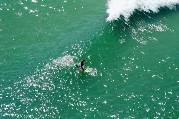 Rio Janeiro Settembre 2014 Foto Aerea Dei Surfisti Sulla Spiaggia — Foto Stock