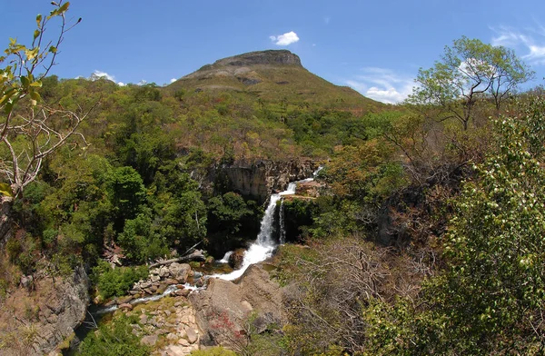 Cavalcante Brasil Outubro 2016 Vista Cachoeira Rainha Prata Parque Nacional — Fotografia de Stock