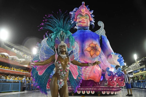 Rio Janeiro Brazil March 2020 Parade Samba School Unidos Ponte — стоковое фото