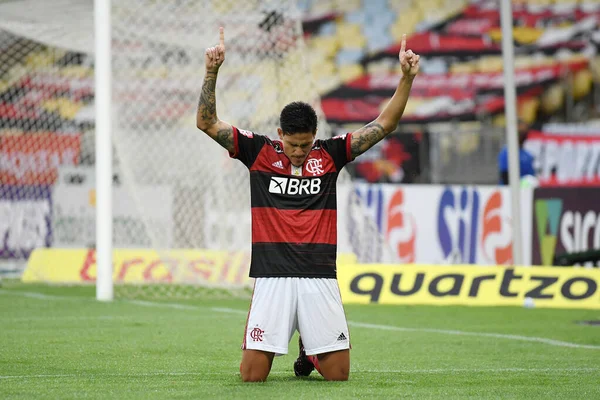 Rio Janeiro Brésil Octobre 2020 Footballeur Pedro Équipe Flamengo Célèbre — Photo