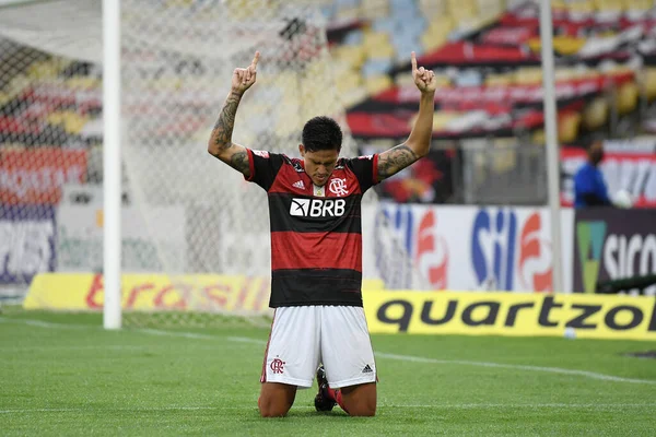 Rio Janeiro Brésil Octobre 2020 Footballeur Pedro Équipe Flamengo Célèbre — Photo