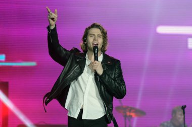 Rio de Janeiro, September 15, 2017.Vocalist Luke Hemmines from the band 5 Seconds of Summer during the Rock in Rio 2017 in Rio de Janeiro, Brazil