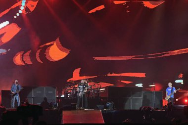 Rio de Janeiro, Brezilya, 6 Ekim 2019.Kanadalı rock grubu Nickelback Rio de Janeiro 'da Rock' ta verdiği konserde.