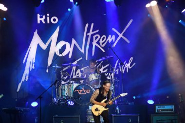 Rio de Janeiro, Brezilya, 6 Haziran 2019. Gitarist Steve Vai Rio Montreux Caz Festivali 'nde Rio de la Plaza Mau' da sergilenirken.
