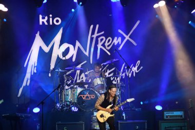 Rio de Janeiro, Brazil, June 6, 2019.Guitarist Steve Vai during his show at the Rio Montreux Jazz Festival at the Pier de la Plaza Mau in the city of Rio de Janeiro. clipart
