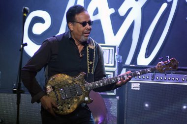Rio de Janeiro, Brezilya, 7 Haziran 2019. Bas gitarist Stanley Clarke, grubu Stanley Clarke 'ın Rio Montreux Caz Festivali' nde Rio de Janeiro 'da verdiği konserde.