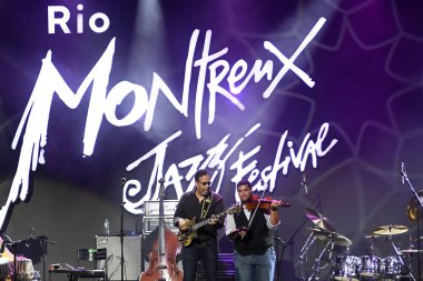 Rio de Janeiro, Brazil, June 7, 2019.Bassist Stanley Clarke during the concert of his band Stanley Clarke Band at the Rio Montreux Jazz Festival at Pier Maua in the city of Rio de Janeiro. clipart