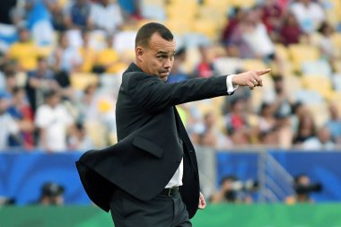 Rio de Janeiro, Brezilya, 28 Haziran 2019. Venezuela futbol koçu Rafael Dudamel, Maracan Stadyumu 'nda Copa America 2019' da oynanan Venezuela - Arjantin maçı sırasında.