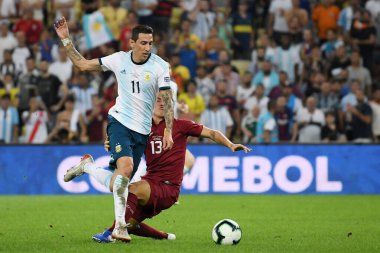 Rio de Janeiro, Brezilya, 28 Haziran 2019.Arjantinli futbolcu Di Maria, Copa America 2019 Maracana Stadyumu 'nda oynanan Venezuela - Arjantin maçı sırasında.
