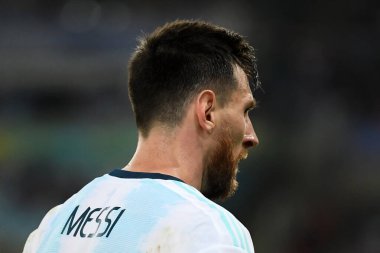 Rio de Janeiro, Brezilya, 28 Haziran 2019. Arjantinli futbolcu Lionel Messi, Copa America 2019 Maracan Stadyumu 'nda oynanan Venezuela - Arjantin maçı sırasında.
