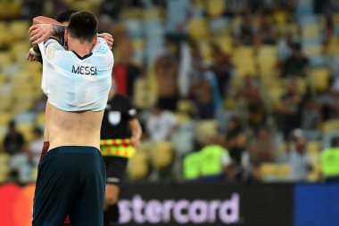 Rio de Janeiro, Brezilya, 28 Haziran 2019. Arjantinli futbolcu Lionel Messi, Copa America 2019 Maracan Stadyumu 'nda oynanan Venezuela - Arjantin maçı sırasında.
