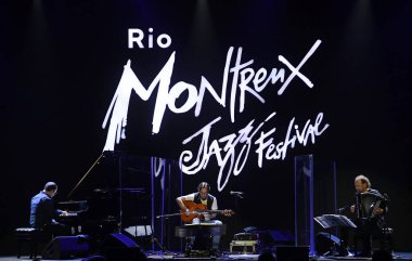 Rio de Janeiro, Brazil, June 6, 2019.American guitarist Al Di Meola during his concert at the Rio Montreux Jazz Festival at Pier Maua in the city of Rio de Janeiro. clipart