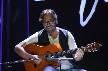 Rio de Janeiro, Brezilya, 6 Haziran 2019. Amerikalı gitarist Al Di Meola Rio Montreux Caz Festivali 'nde Rio de Janeiro' da verdiği konserde.