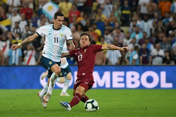Rio de Janeiro, Brezilya, 28 Haziran 2019.Arjantinli futbolcu Di Maria, Copa America 2019 Maracana Stadyumu 'nda oynanan Venezuela - Arjantin maçı sırasında.