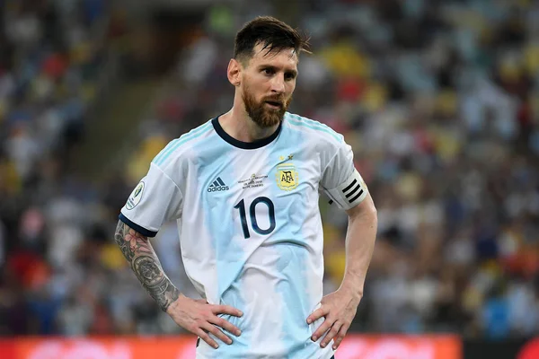 Rio Janeiro Brazylia Czerwca 2019Piłkarz Lionel Messi Argentyny Podczas Meczu — Zdjęcie stockowe
