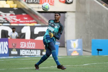 Rio de Janeiro, Brezilya, 13 Ekim 2020. Flamengo takımından kaleci Hugo, Maracana Stadyumu 'ndaki Brezilya Şampiyonası' nda oynanan Flamengo x Gois maçı sırasında.