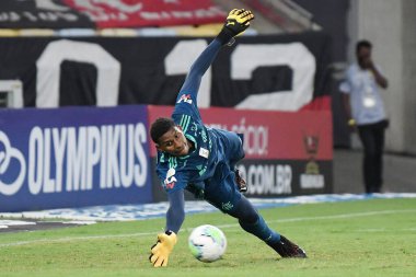 Rio de Janeiro, Brezilya, 13 Ekim 2020. Flamengo takımından kaleci Hugo, Maracana Stadyumu 'ndaki Brezilya Şampiyonası' nda oynanan Flamengo x Gois maçı sırasında.